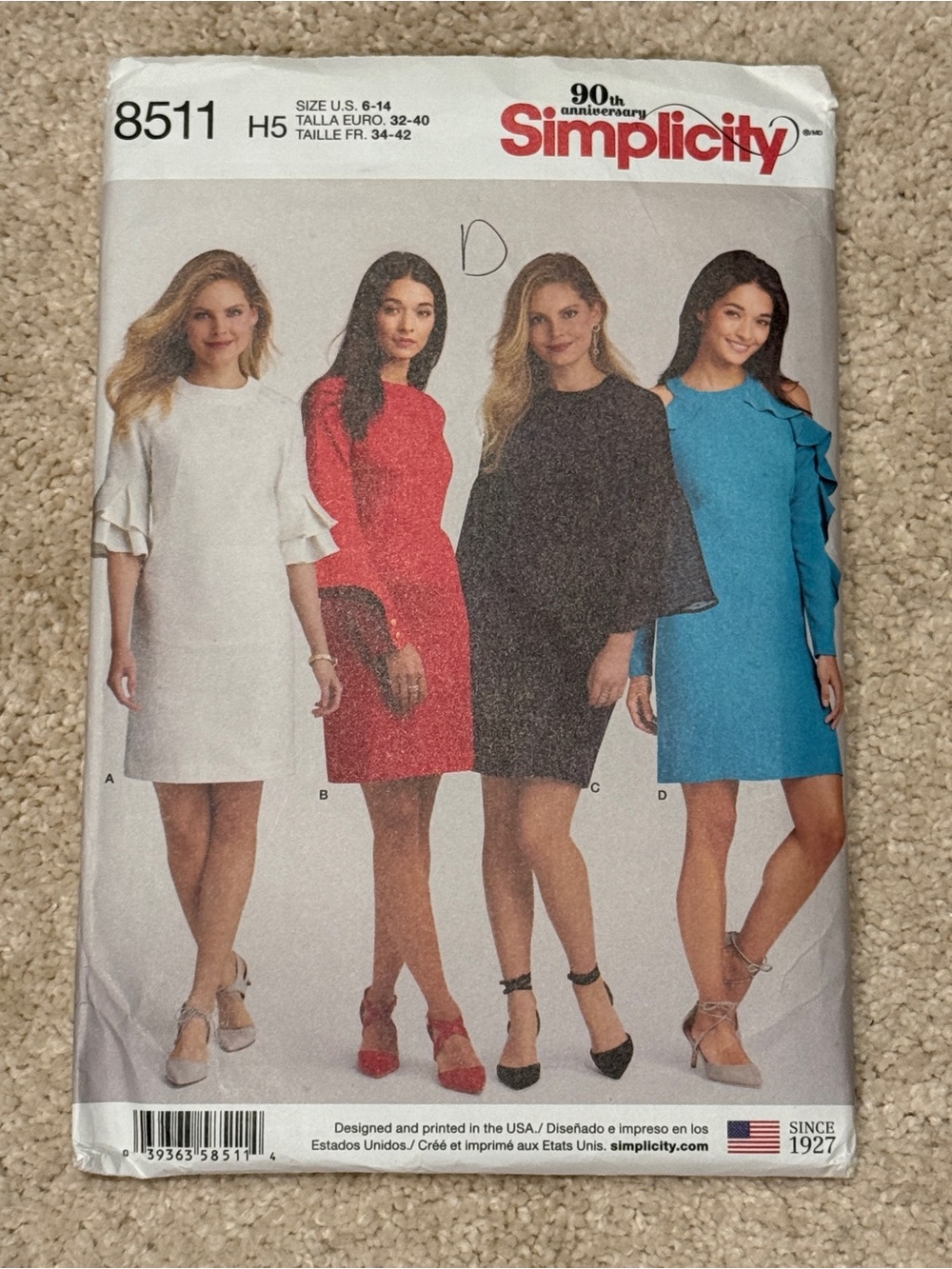 Simplicity 8511 Misses Dress sewing pattern